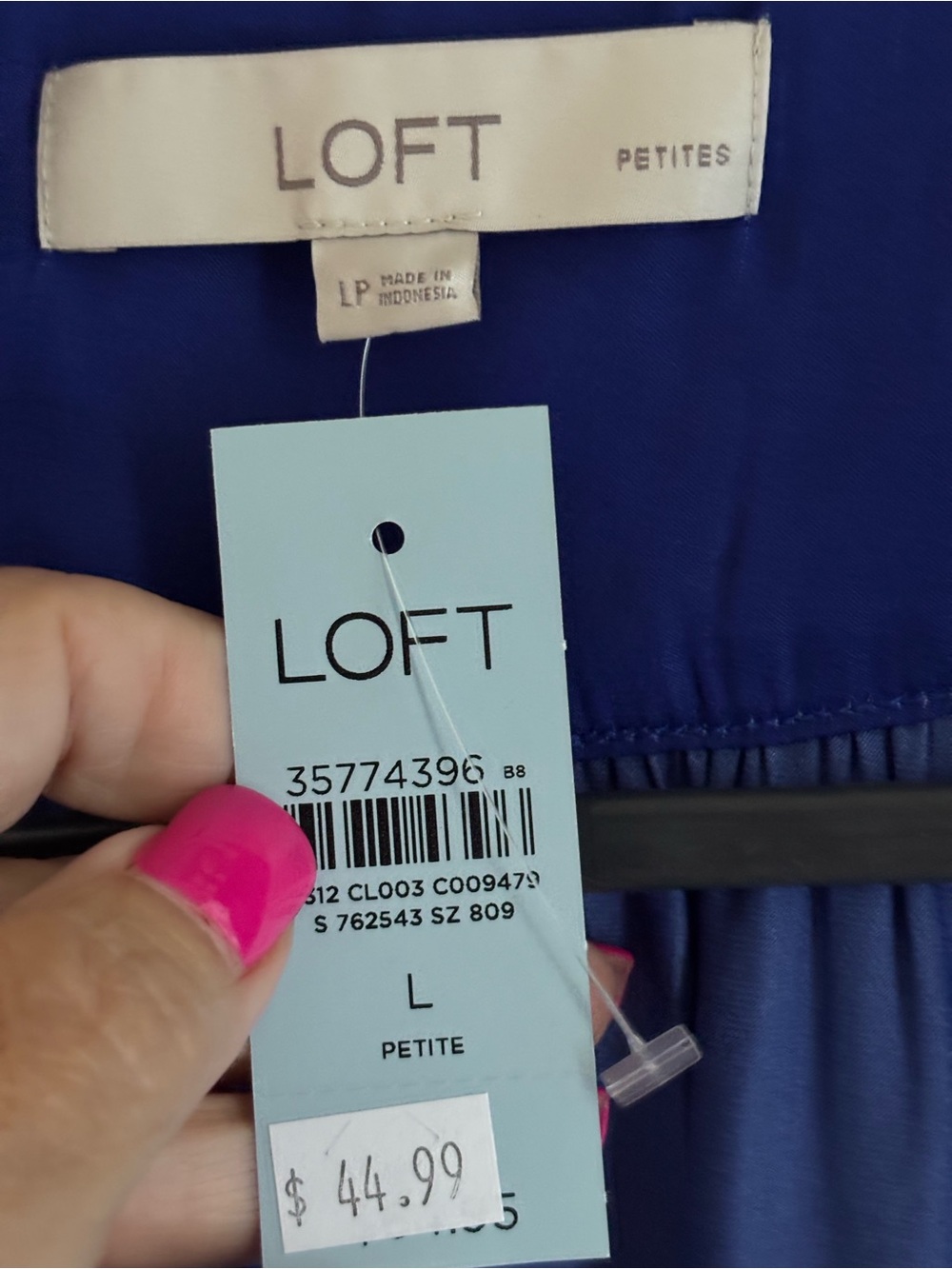 Loft Royal Blue Ruffled Button-Front Blouse - Picture 2 of 5